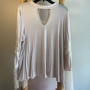 Light pink lace bell sleeved top Target size Large
